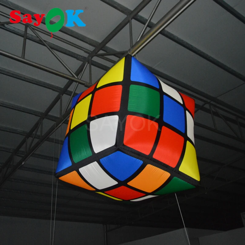 1 м(3.3ft) дизайн led надувной куб/надувной волшебный куб/надувной куб для мероприятий, пабов, вечерние, потолочные украшения
