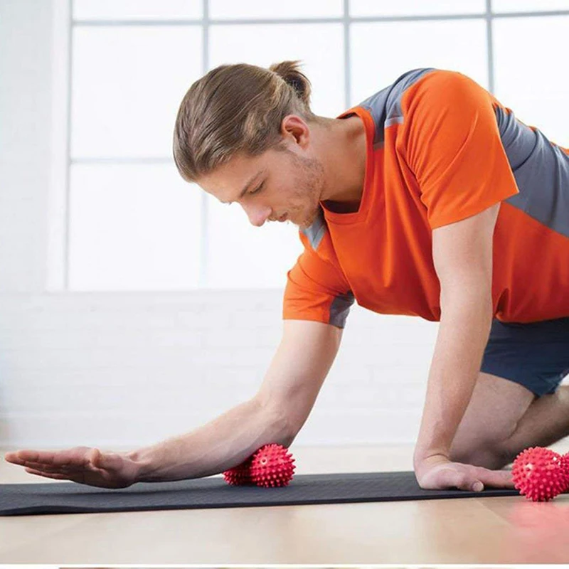 Peanut Spiky Massage Ball Double Lacrosse Fitness Balls Body Building Hand Triggerpoint Massage Balls Yoga Relaxing Reflexology Therapy (9)