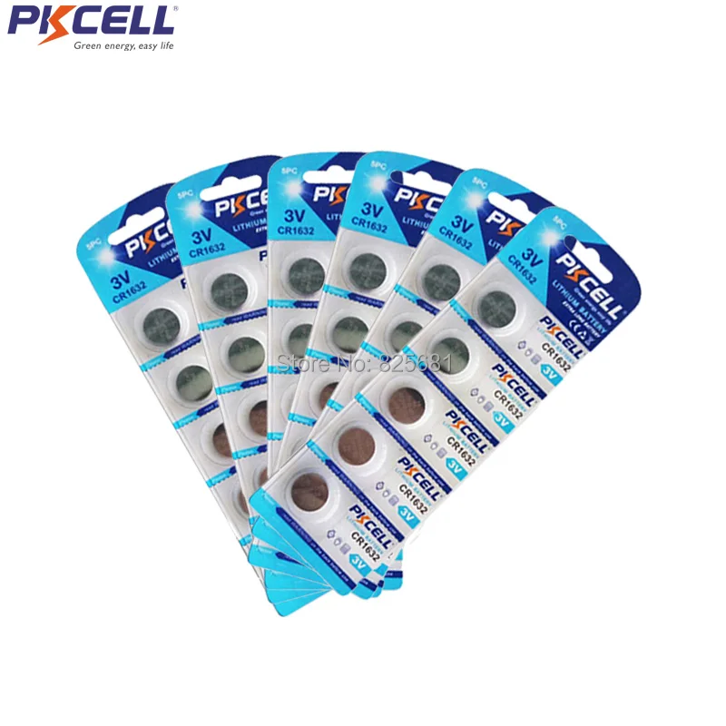

30Pcs 6Cards CR1632 Watch Car Remote Button Coin Cell Lithium 3V Batteries For Watches Calculator Flashlights
