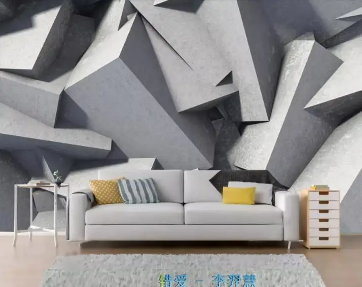 На заказ Абстрактная Геометрия обои 3D стереоскопическое Искусство Настенная гостиная спальня задний план стены серый