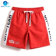 Летние мужские спортивные шорты для Пляжные шорты черного и красного цветов спортивные плавки Шорты мужские плавки для купания, сёрфинга мужские пляжные шорты быстросохнущие спортивные штаны