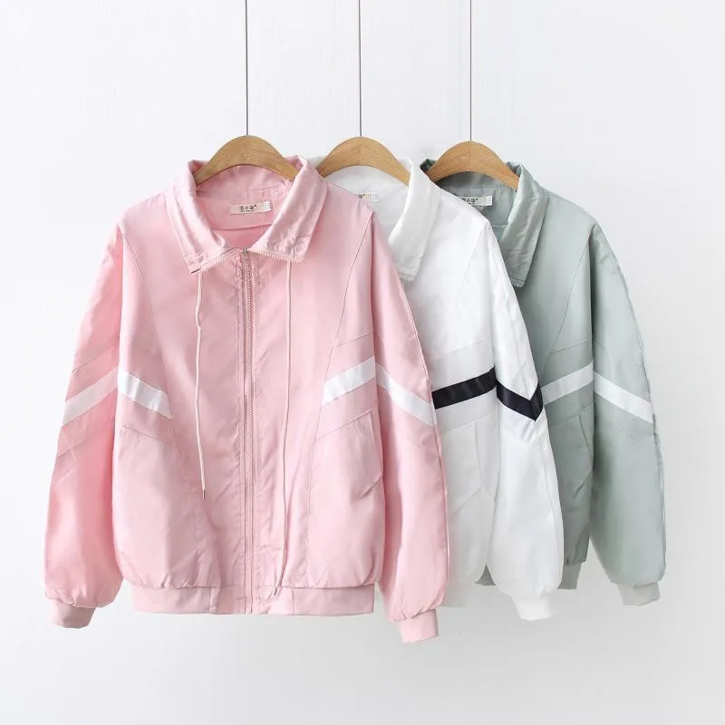 Jacket Women Brand 2019 Casual Spring Summer Thin Long Sleeve Loose Zipper Bomber Jacket Coat Outerwear Windbreaker Jackets