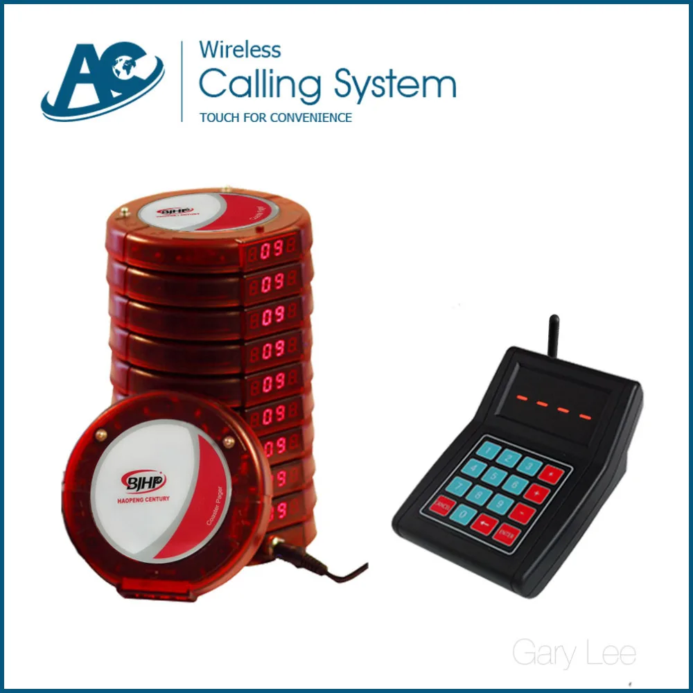 

Wireless Restaurant Coaster Pagers Queuing Manage System with 10 queue buzzers