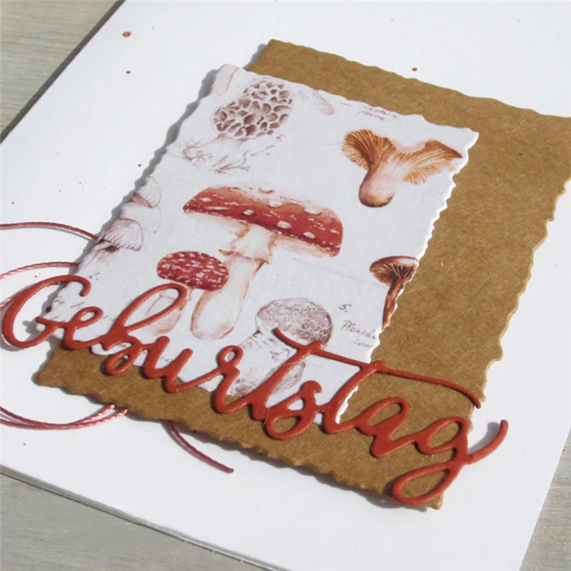 

German Letter Birthday Dies Geburtstag Metal Cutting Dies Stencils for DIY Scrapbook Card Decorative Craft Embossing