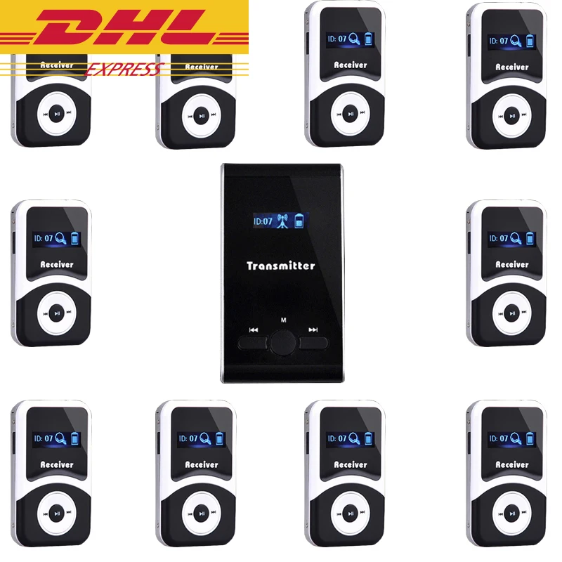 

Wireless Audio Tour Guide System ( 10 Receiver + 1 Transmitter ) / Professional Simultaneous Translation Guide System