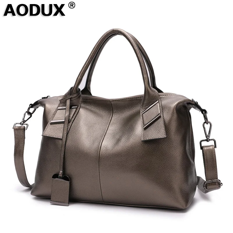 Aodux 2019 новый 100% из натуральной коровьей кожи Повседневное Для женщин с ручкой