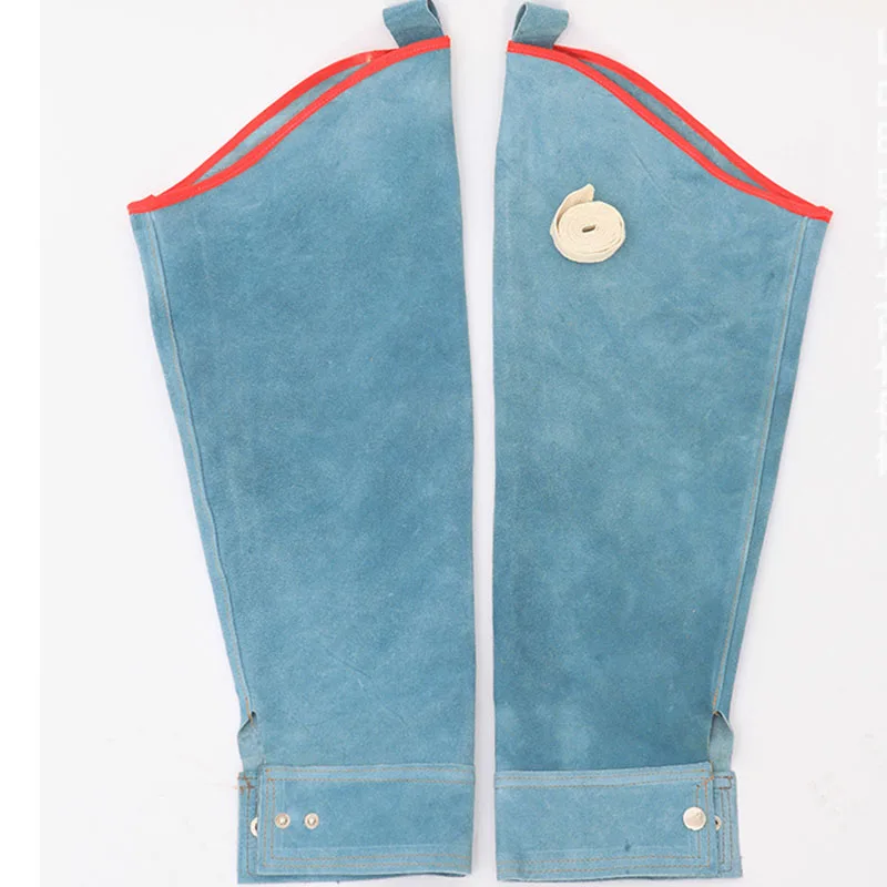 

Cow Leather Long Protective Sleeve Button Cuffs Work Gloves Anti-scalding Insulation Flame Retardant Sleeves NL006