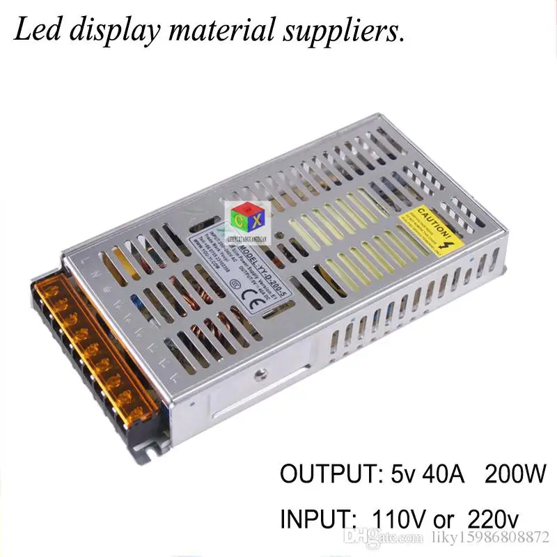CE сертификация ультра-тонкий светодиодный индикатор питания дисплея YY-D-200-5 переключаемый входное напряжение 220 В/110 В Стабильный Рабочий Выход 5V40A