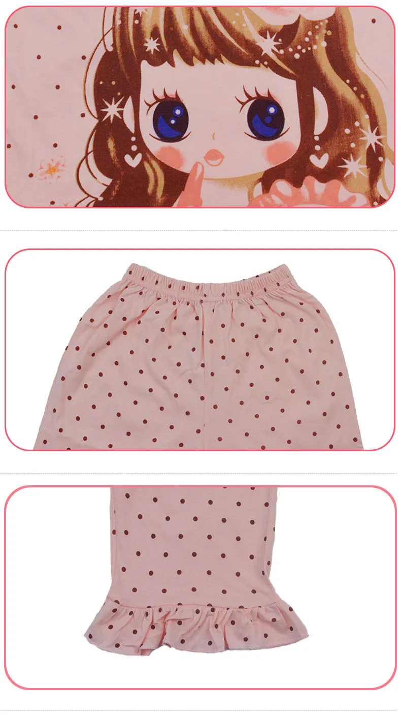 Summer Children's Sleepwear Cotton Short-sleeves Shirt and Pant Suit Girls Family Pajamas Kids 3-12T Pyjamas Children Costumes cheap plus size pajama sets