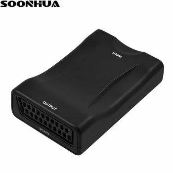 

SOONHUA 1080P HDMI to Scart Converter With Charging Adapter for PS4 DVD Video Audio Signal Adapter Video Audio HDMI Converter