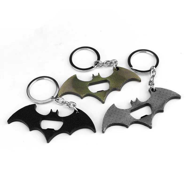 

Zinc Alloy Bat Key Chain Beer Bottle Opener Multifunctional Portable America Movies Hero Theme Pendant Keychain Openers FY0038