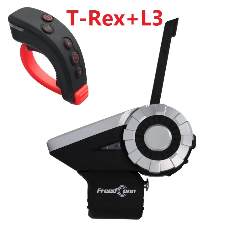 

1PC T-Rex Intercom FreedConn 1500M 8-Way Full Duplex 8 Riders Bluetooth Helmet Intercom with L3 PTT Handlebar Remote Control