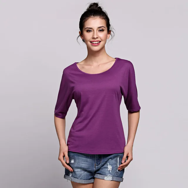 Download Women Summer Style Back Cross Solid O neck Half Sleeve ...