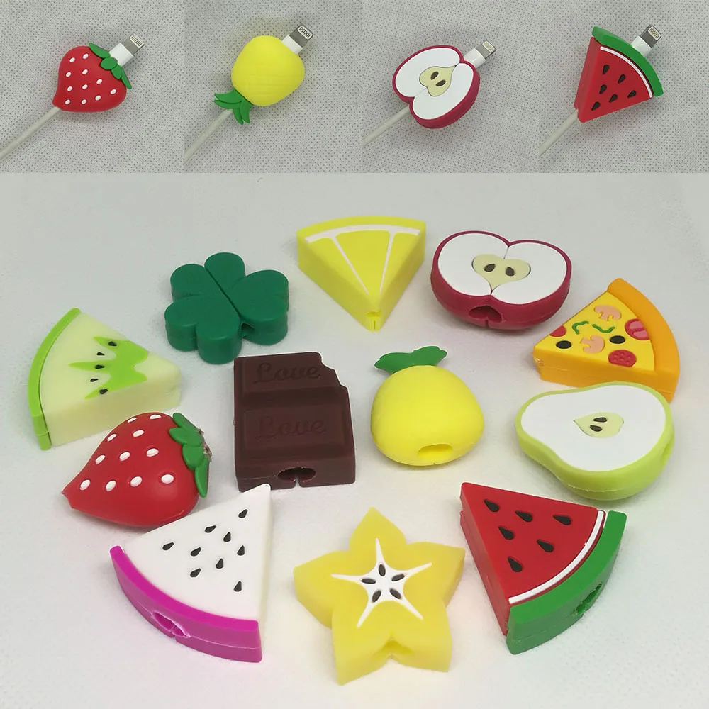 Cable Protector Bite For Iphone Cable Protector Biter usb Fruit watermelon Mobile font b Phone b