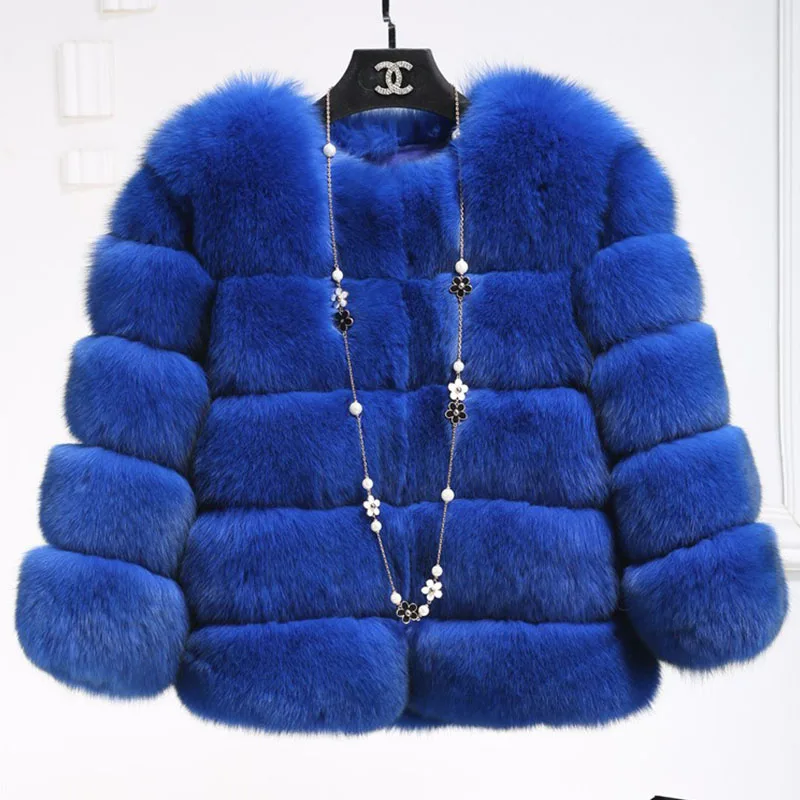 Пальто из искусственного меха, зимняя плотная верхняя одежда, женские повседневные куртки, Женское пальто из искусственного лисьего меха в стиле пэчворк, новое пальто из искусственного меха
