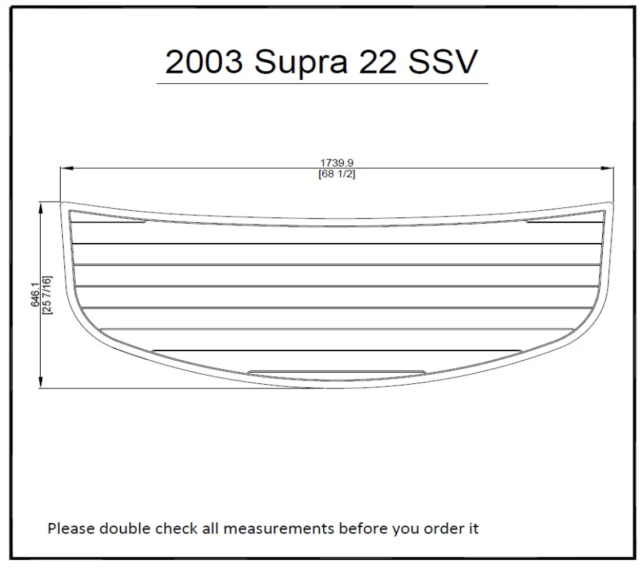 2003 Супра 22 SSV Плавающая Платформа Pad лодка EVA тик настил 1/" 6 мм