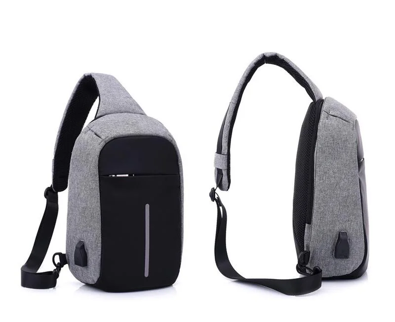 Внешняя USB зарядка нагрудная сумка мужская нагрудная сумка Противоугонная дорожная сумка через плечо для мужчин Повседневная Слинг Сумка на плечо рюкзак LB663