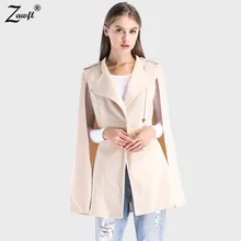 ZAWFL зимнее пальто длинные для женщин Элегантный накидка дамы новое поступление абрикос шерстяное на молнии повседневное верхняя