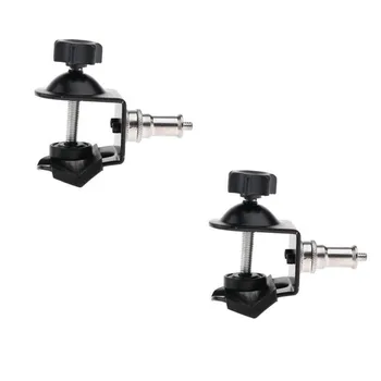 

2 pcs 1/4 Screw Multi-function Clip Clamp Light Stand C Clamp U Clip Bracket Heavy Duty Photography Accessories for Strobe Light