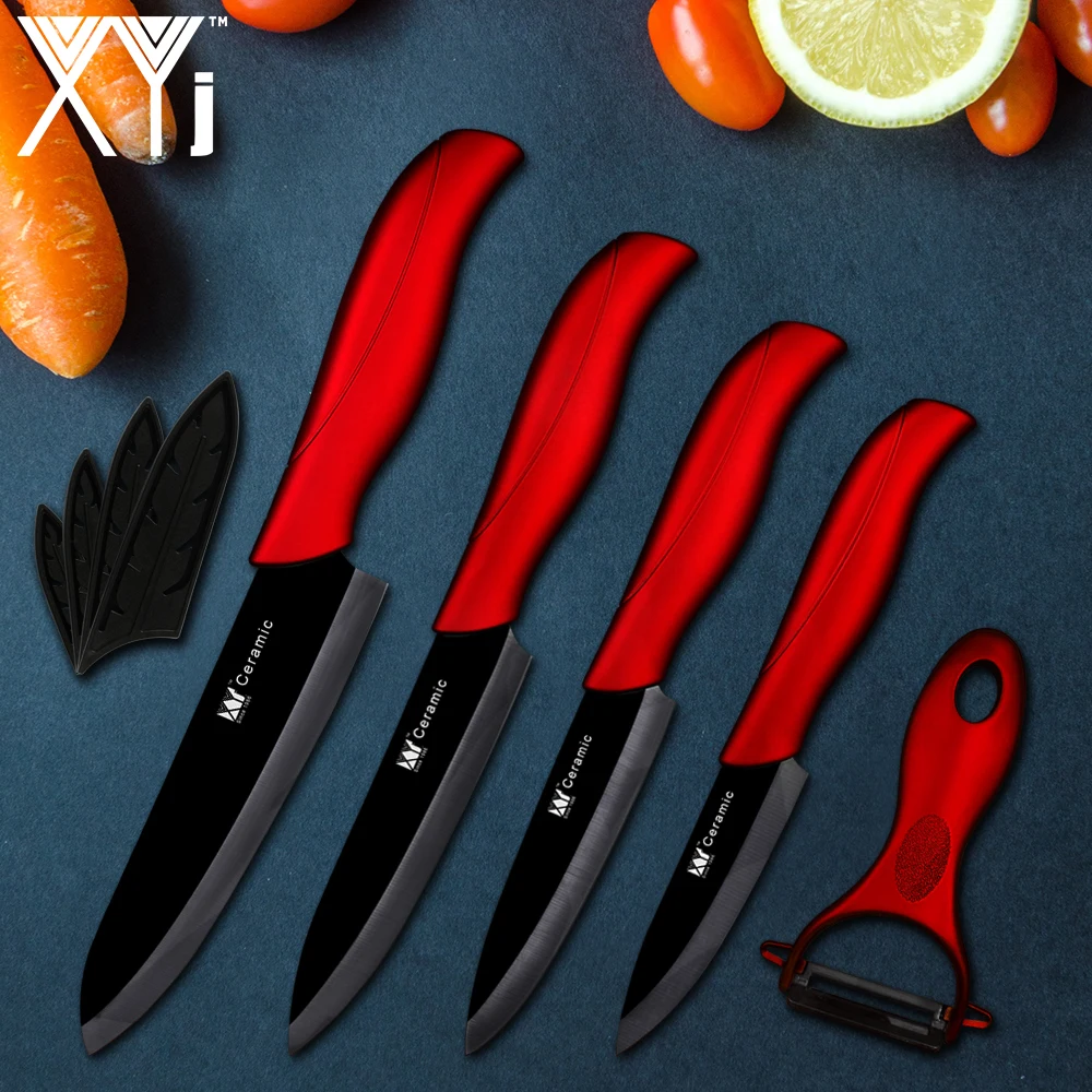 

XYj Kitchen Knife Sets Ceramic Knives 3 4 5 6 Inch Chef Knives Fruit Vegetable Peeler ABS+TPR Ergonomic Handle Cooking Knife