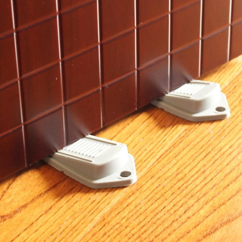 Door Wedge Shaped Rubber Door Stops Non-Slip Black Rubber Door Buffers for Office Home  2