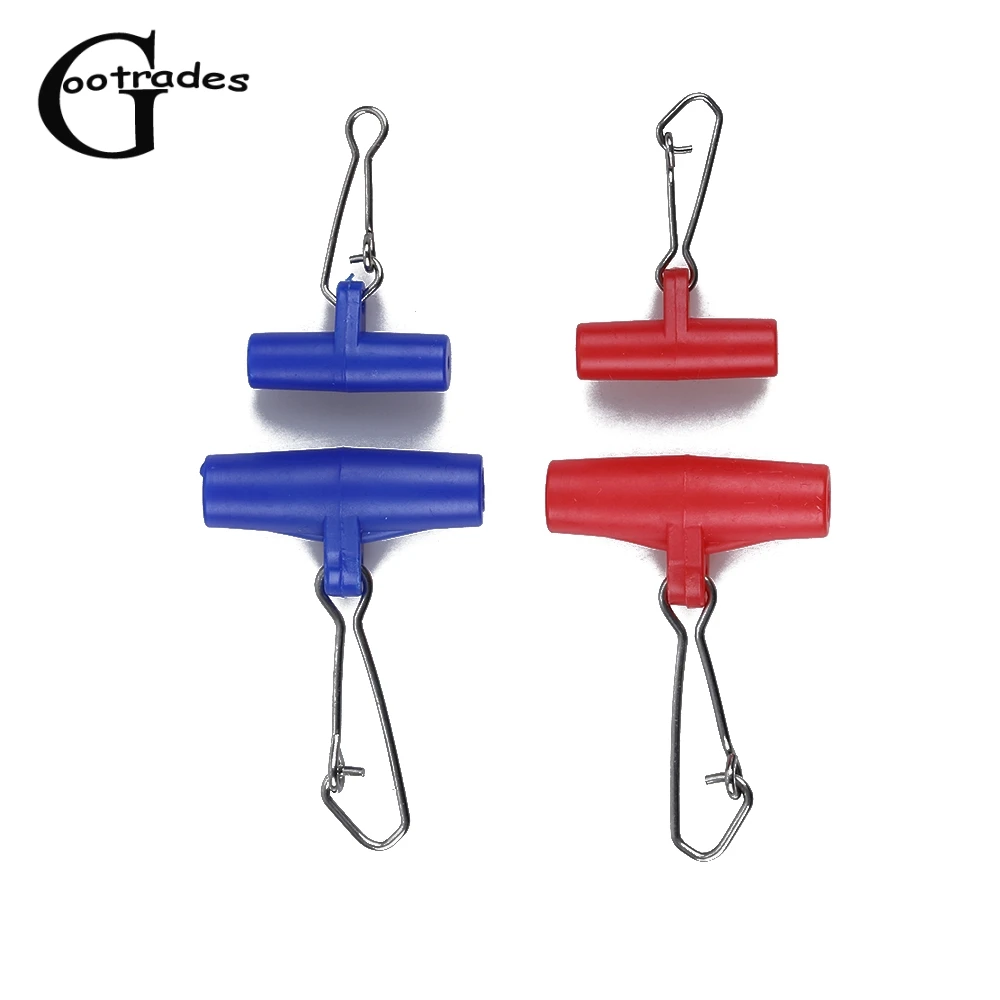 15-60PCS Plastic Head Swivel With Nice Hooked Snap Fishing Sinker Slide Swivels
