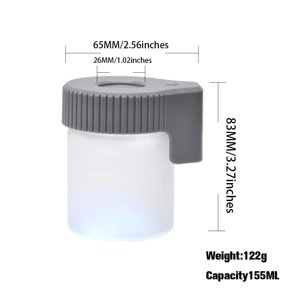 Светодиодный светильник из HORNET пластика и стекла, герметичная увеличительная банка для хранения, контейнер для просмотра 155 мл, многоразовая пластиковая коробка для таблеток