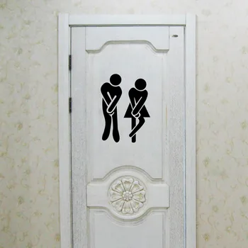 

DIY Male And Female Toilet Sign Bathroom Decoration Stickers Wall Sticker Home Decor Mural Vintage Retro Posters Wallstickers