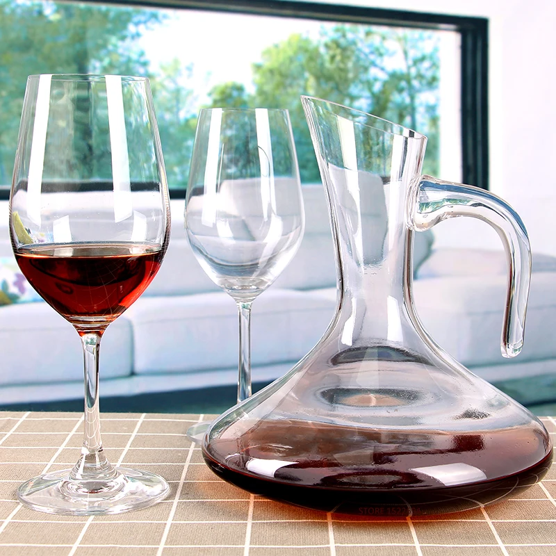 Reinforced Glass Wine Decanter Lead Free Decorative Red Wine Carafe