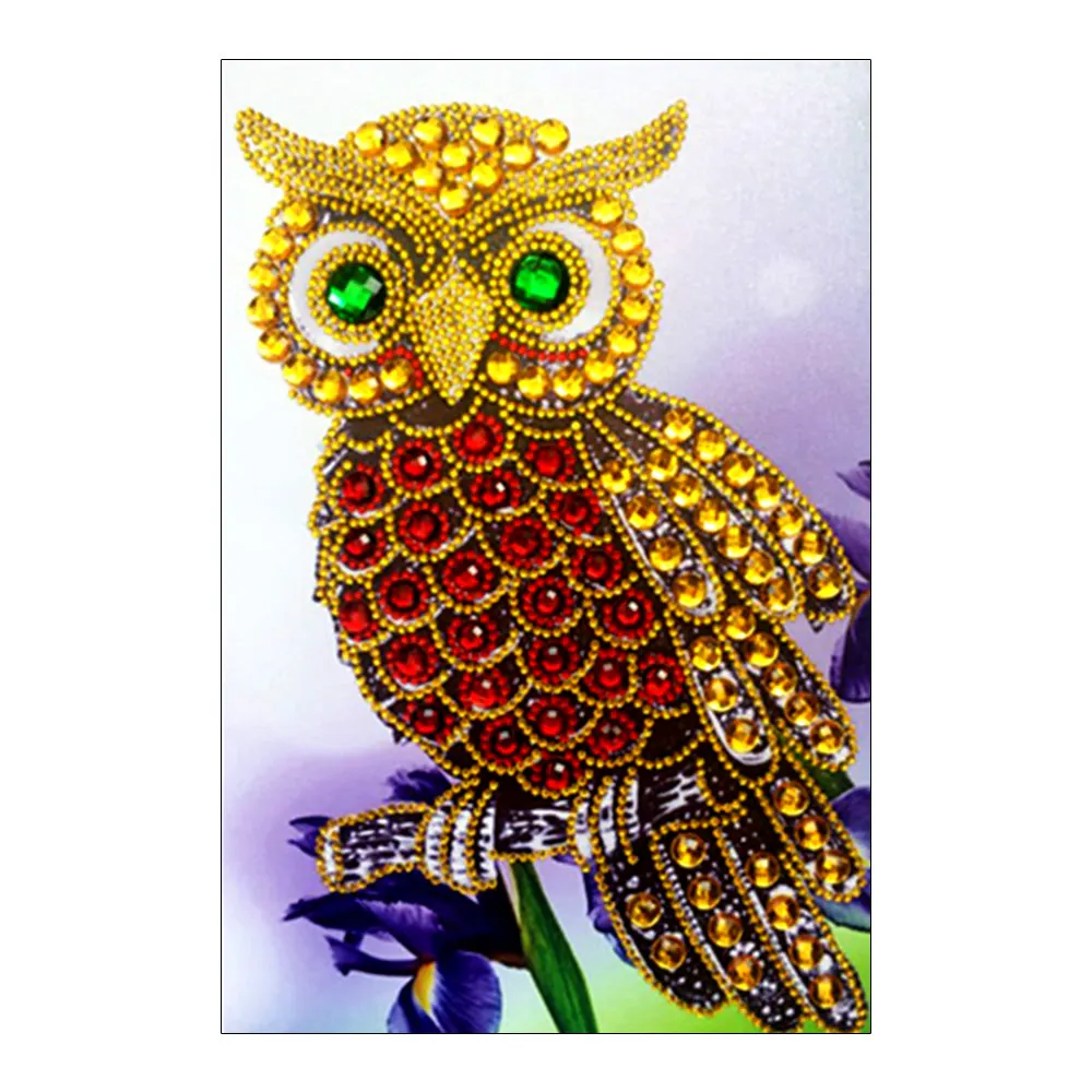 

Owl Diamond Painting Partial Round animal New DIY Sticking Drill Cross Embroidery 5D cartoon simple Home Decoration