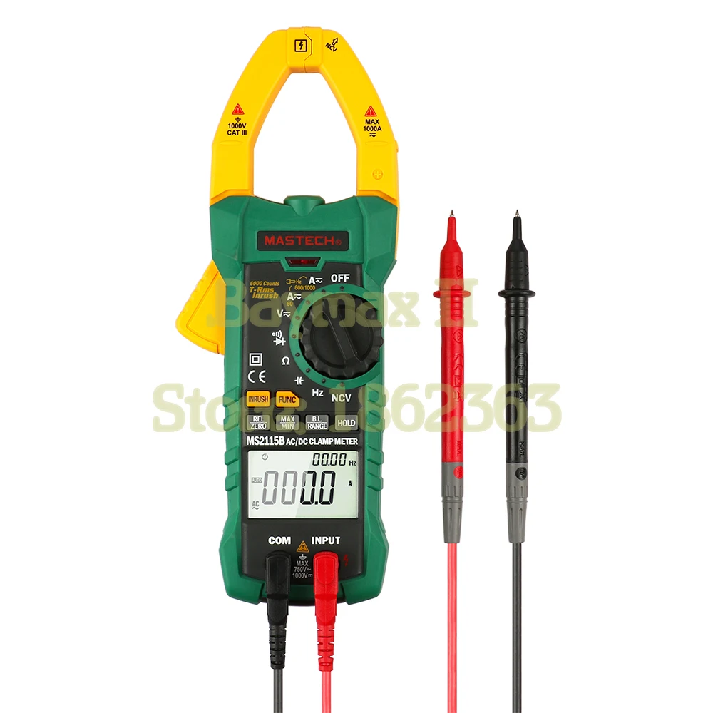 Comprar MASTECH MS2115B True RMS Digital CA CC pinza medidores capacitancia frecuencia probador con interfaz USB y NCV