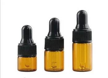 

Mini 1ml 2ml 3ml Amber Glass Bottle w/ Eye Dropper Essential Oil Perfume Vial , Small Perfume Brown Sample Container 1000PCS/LOT