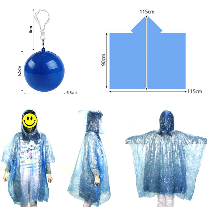 

Disposable Adult Raincoat Portable Spherical Raincoat Mini Clear One-off Storage Raincoat Single Use Travel Transparent Raincoat
