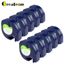 Greateam 10 шт. DYMO LetraTag этикеточная лента 91200 черный на белой бумаге 12 мм LT 91200 91330 для принтер для этикеток DYMO LetraTag LT-100H