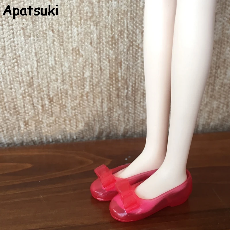 Прозрачная красная модная кукольная обувь для кукол Blythe с бантом 1/6 Licca Azone