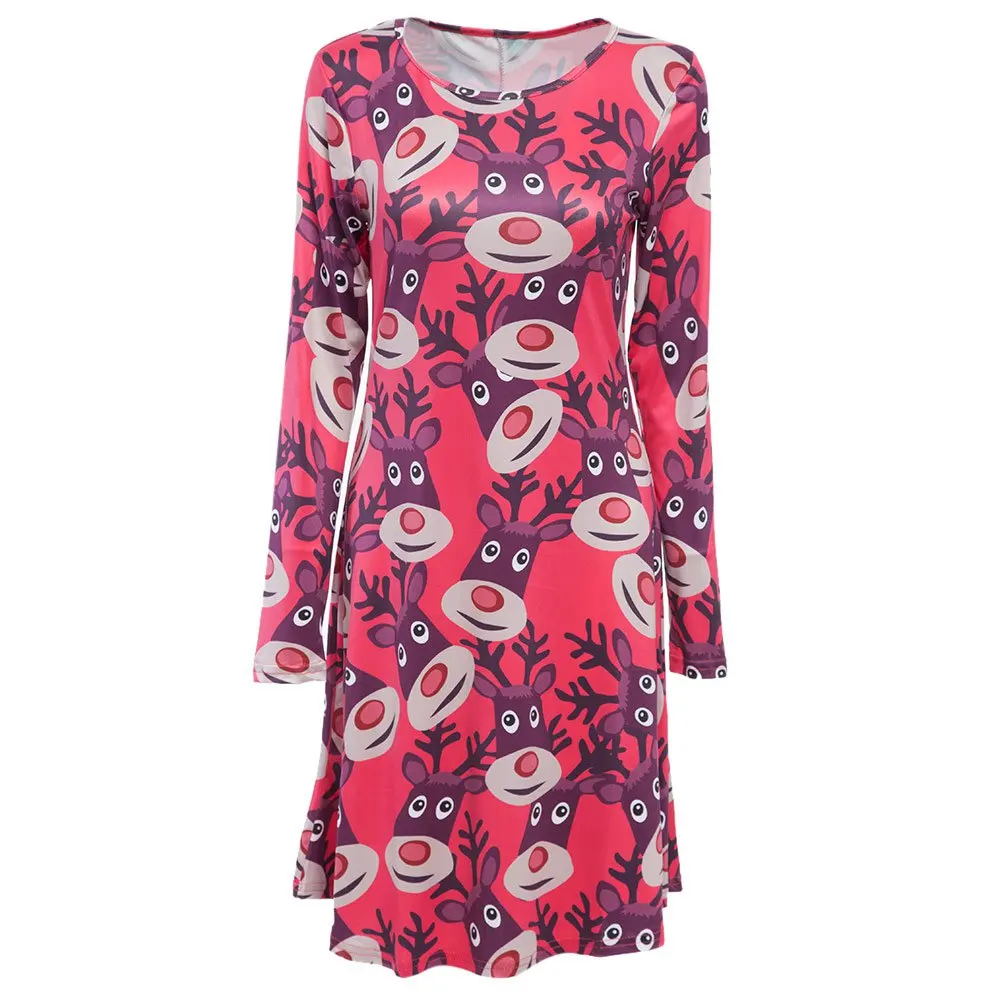 VESTLINDA распродажа рождественское ТРАПЕЦИЕВИДНОЕ осеннее женское платье принт с