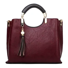 Женские сумки, роскошные дизайнерские новые сумки через плечо, модные сумки с кисточками, женские сумки, женские Сумки из искусственной кожи, сумки винно-красного цвета