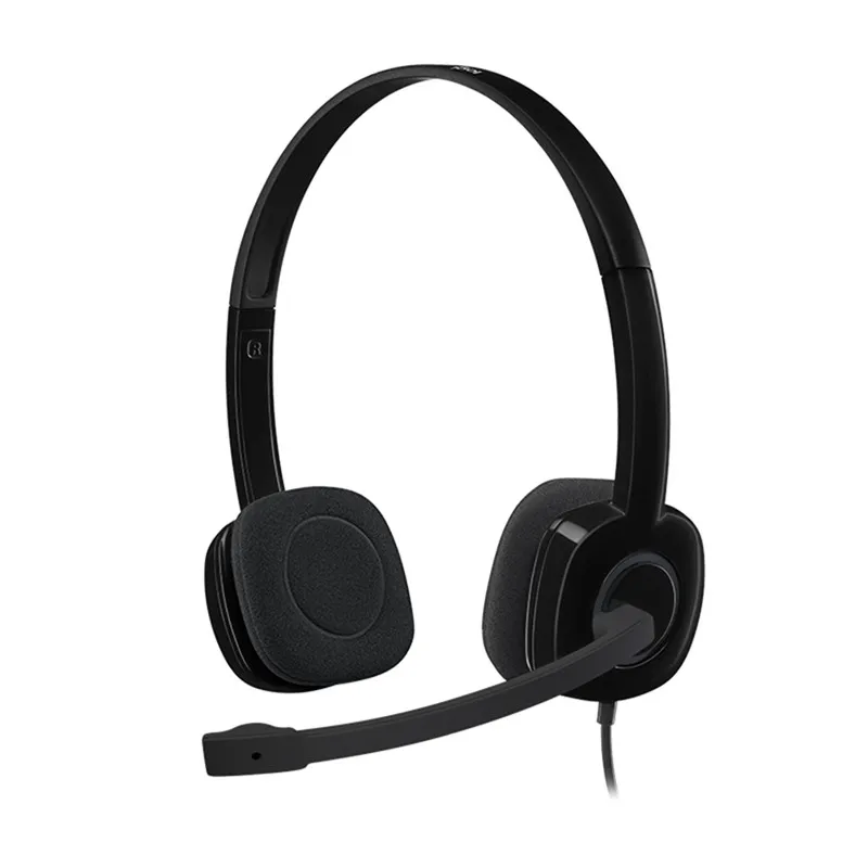 

Logitech H151 Stereo Noise-Cancelling Computer Headphones Headset 3.5mm Over-Ear Earphones for Laptop/PC with Microphone
