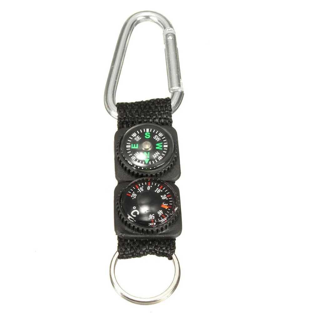 

Outdoor Sports Multifunction Accessory Camping Mini Carabiner Keychain Metal Climbing Buckle with Thermometer Key Hook