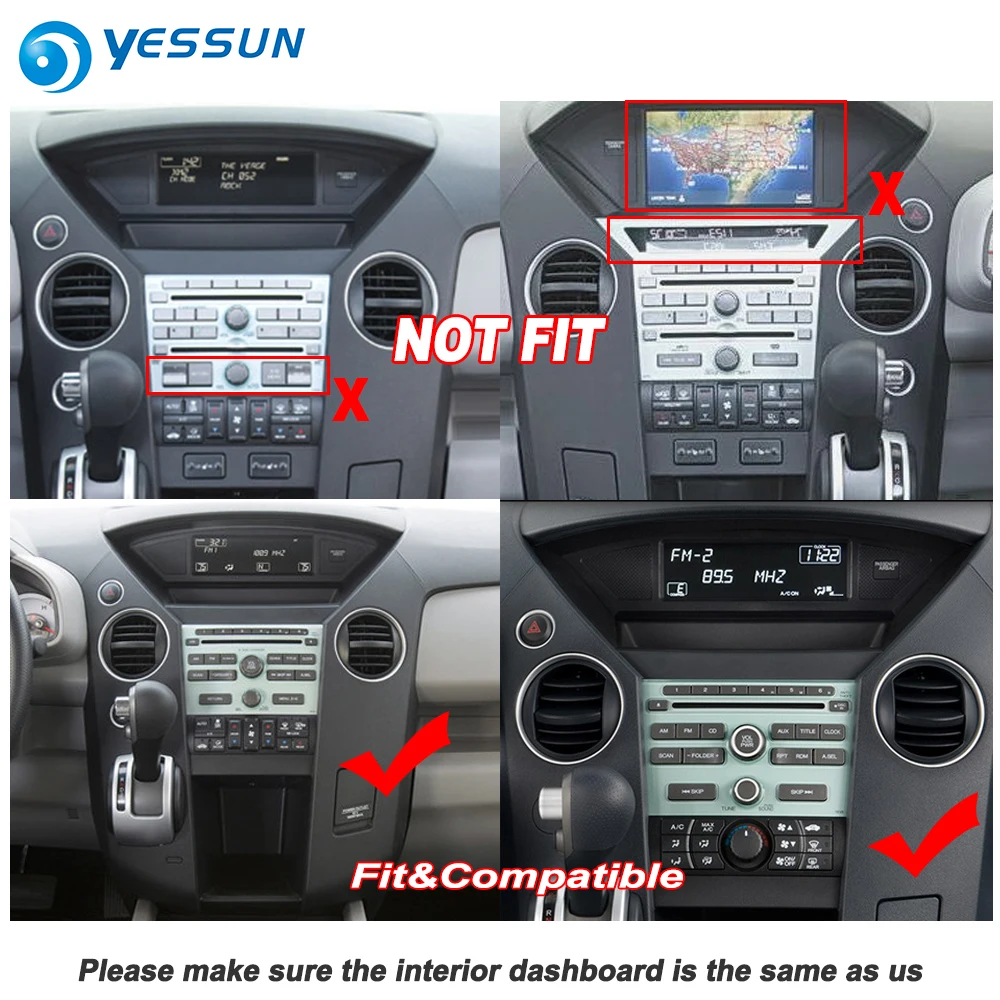 YESSUN для Honda Pilot 2009~ Автомобильный Android Carplay gps Navi карты навигационный плеер Радио стерео Мультимедиа HD экран без CD DVD