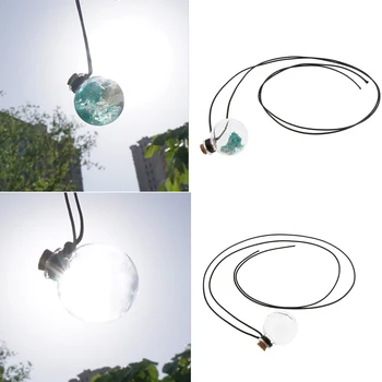 

2Pcs 5ml Essential Oil Necklace Aromatherapy Diffuser Vials Car Pendant with Hanging Rope Cord Lake Blue Flowers + Clear
