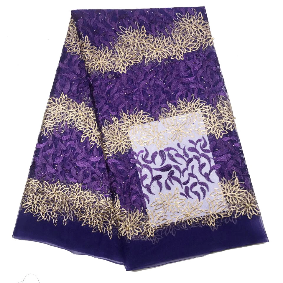 2019Latest French Nigerian Laces Fabrics High Quality Tulle African Lace Fabric for Wedding dress.Multi-color lace 5yards/lot | Дом и сад
