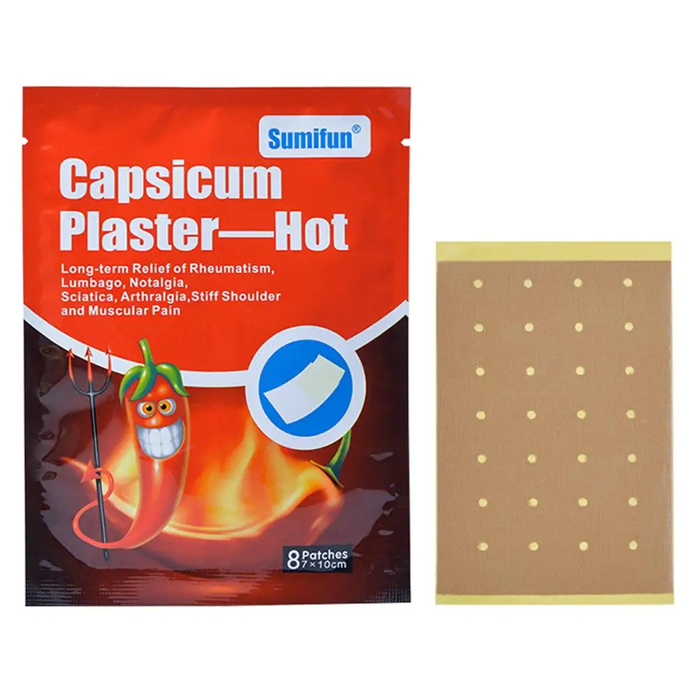 

Sumifun 8Pcs/1Bags Capsicum Plaster Frozen Shoulder Spondylosis Red Pepper Plaster Relieve Joint Neck Back Shoulder Muscle Pain