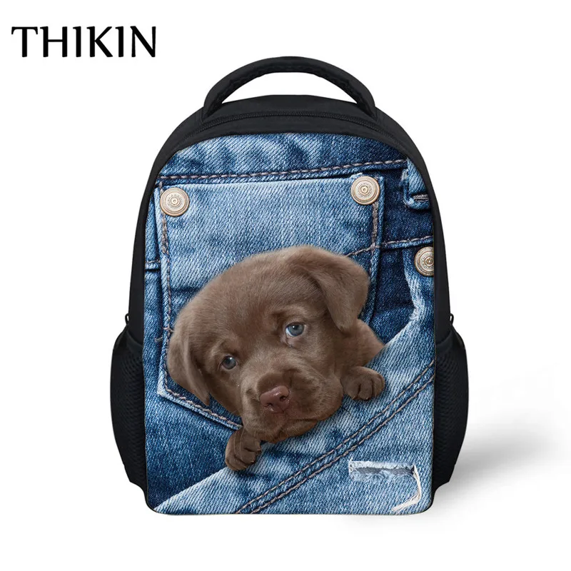 THIKIN детская школьная сумка Kawaii 3D пастух Собака печати школьные ранцы для