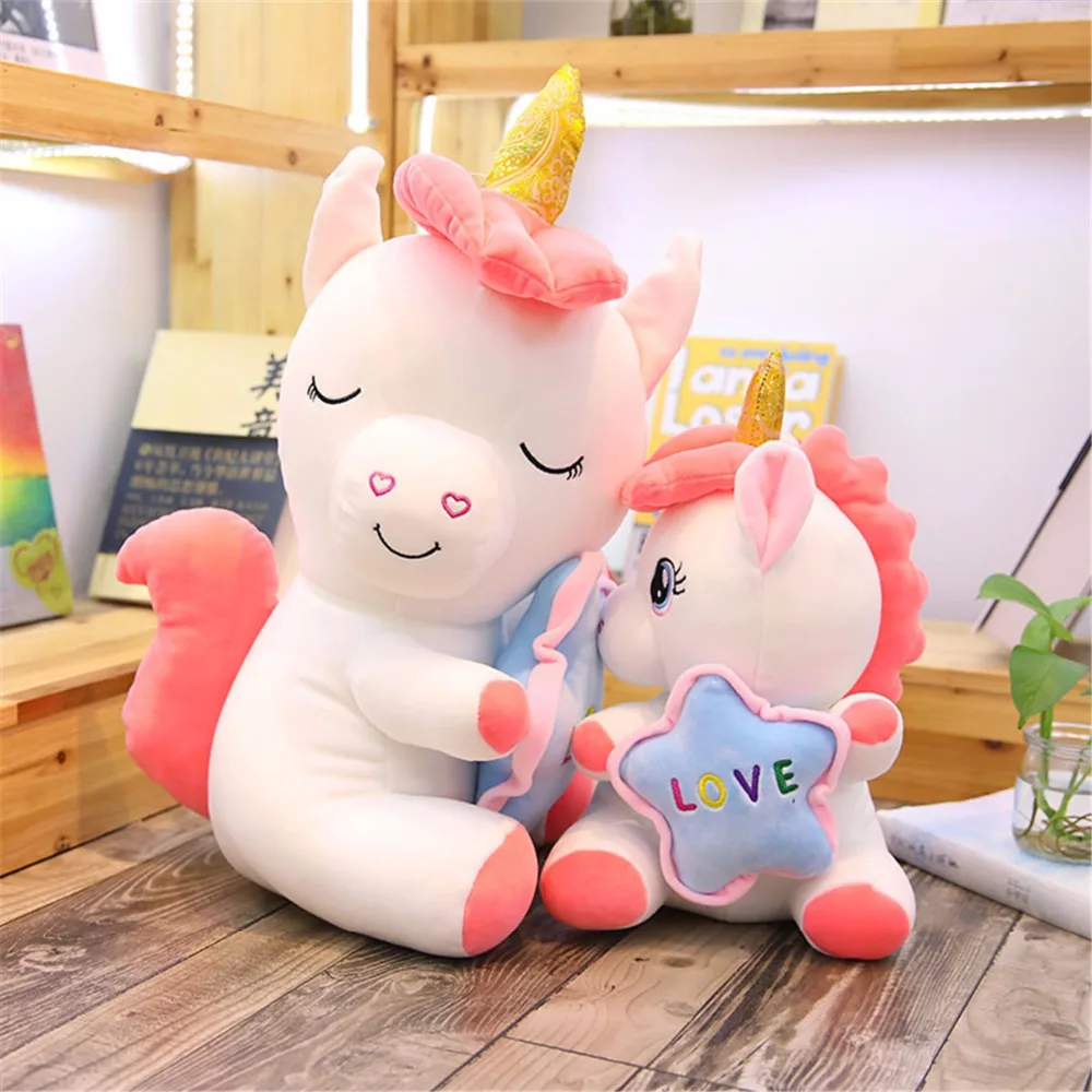 35‘’ 90cm Unicorn Horse Plush Baby Toy Cute Soft Stuffed Animal Toy for Kid Gift