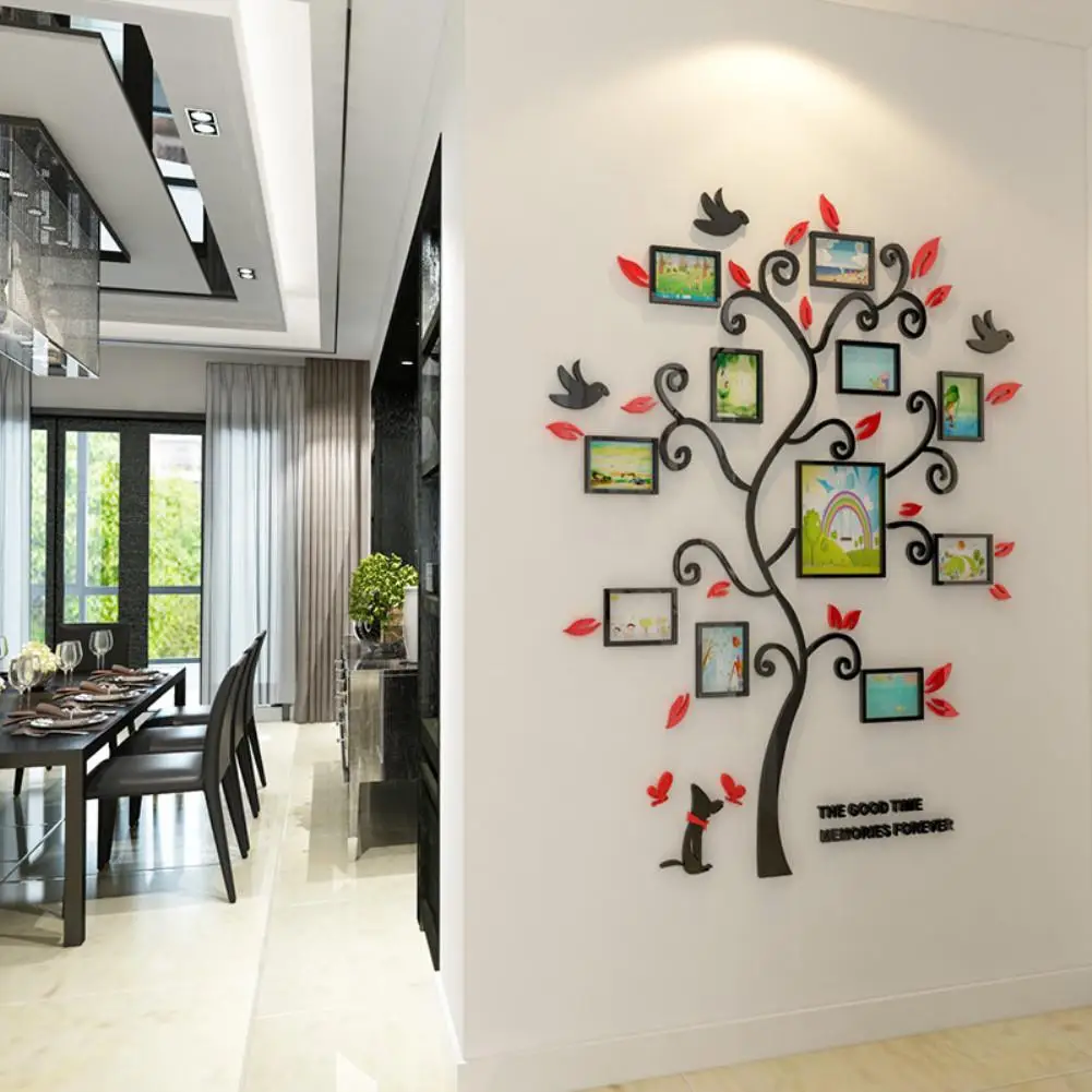 

3D Acrylic Crystal Wall Sticker Living Room Bedroom Cozy Pictures Tree Stickers Home Decoration