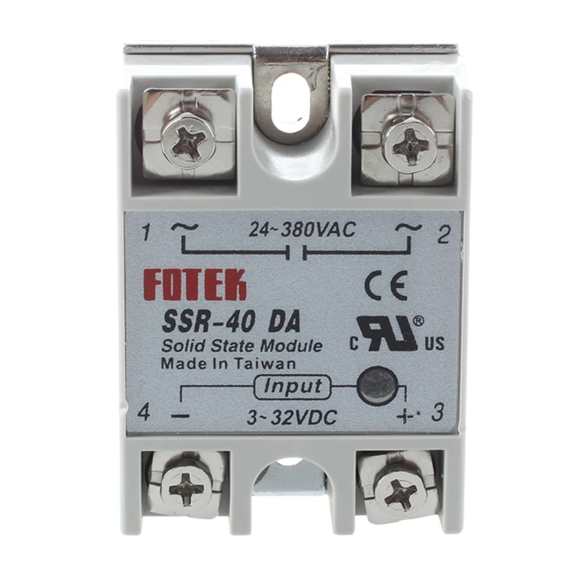 Контроль температуры твердотельное реле SSR-40DA 40A 3-32V DC 24-380V AC
