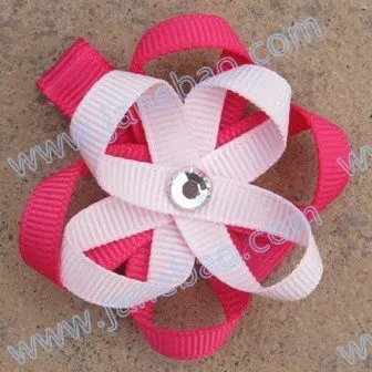 

free shipping 120pcs Leopard pretty petal flower clip new loopy flower clips mix color hair bow