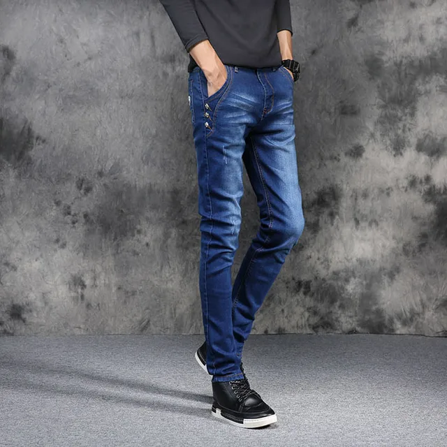 New top men's high quality full body jeans, stylish slim straight jeans ...