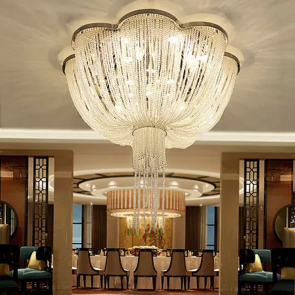 Большой современный хрустальные люстры hotel освещения AC110V 220 V флеш светодиодный гостиная кристалл лампы wideth 100 см